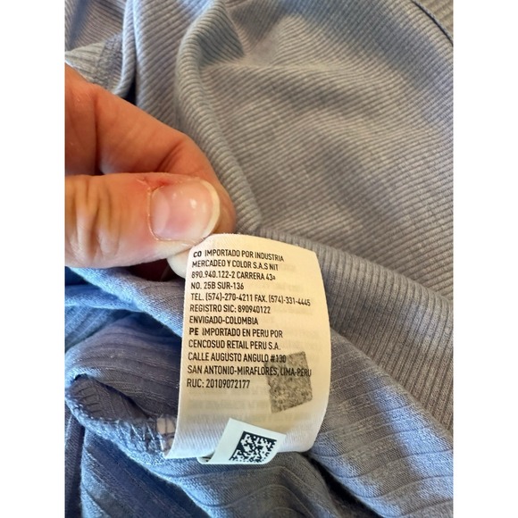 American Eagle Blue Oversized‎ Ribbed Hi-Low Tunic Tee Size Medium - Picture 9 of 11